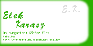 elek karasz business card