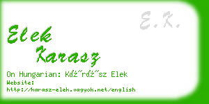 elek karasz business card
